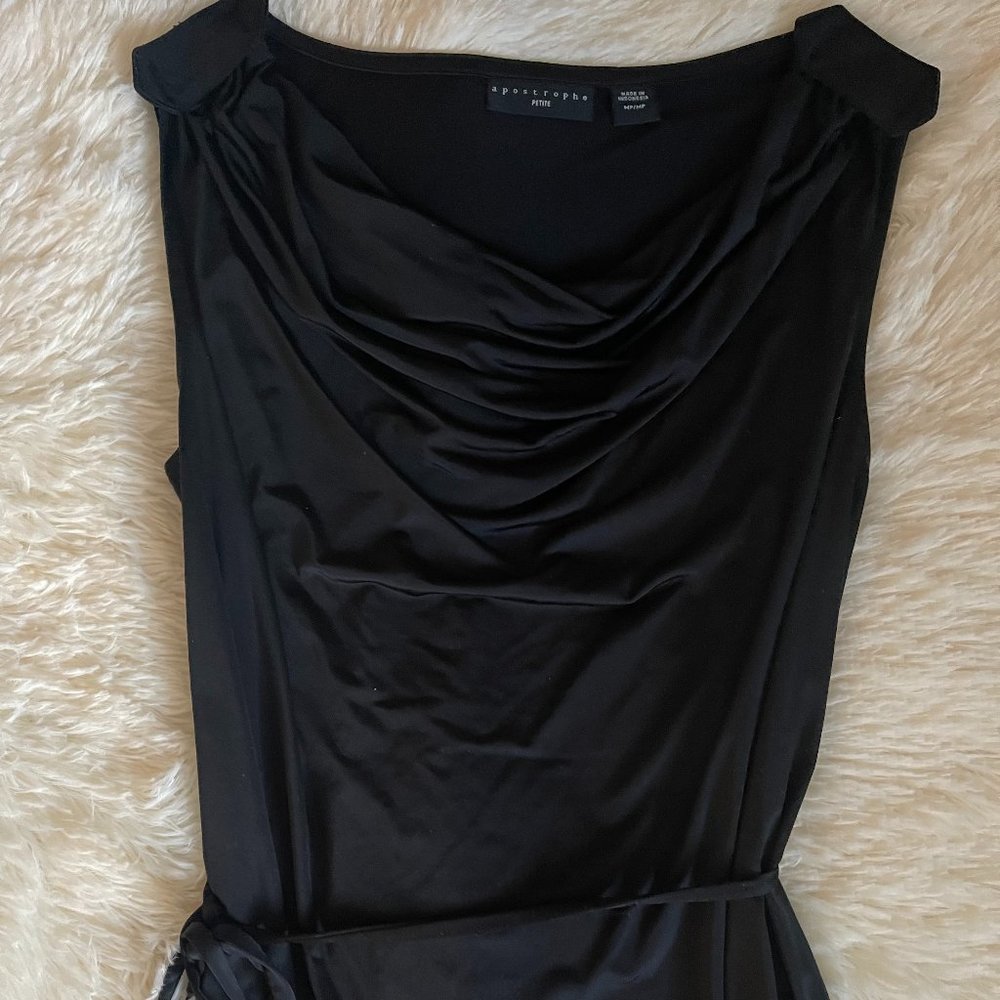 APOSTROPHE Black Sleeveless Blouse Top - Medium Petite